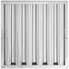 A stainless steel hood filter panel with four bars.