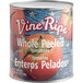 A #10 can of vine ripe whole peeled tomatoes with a label on a white background.