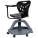 A black Flash Furniture mobile desk chair with wheels and under seat storage.