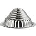 A silver metal cone for a juicer with holes.