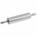 A silver aluminum rolling pin.