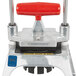 A red and silver Vollrath Redco InstaCut 3.5 T-Pack with a metal clamp and red handle.