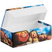 A white candy box with a Jack-O'-Lantern face on it.