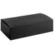A black rectangular candy box with a lid on a white background.