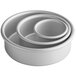 Fat Daddio's ProSeries 16 Gauge Anodized Aluminum Cake Set with three round cake pans.