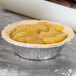 A close up of a Durable Packaging pie in a pie tin.
