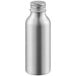 A silver aluminum bottle with a lid.