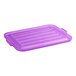 A purple heavy-duty polypropylene lid for a Vigor bus tub with a handle.