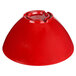 A red melamine bowl with a lid.