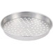 An American Metalcraft heavy weight aluminum round pizza pan with perforated holes.