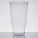 A Solo Ultra Clear clear plastic cup on a table.