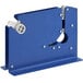 A blue metal Shurtape Poly Bag Sealer Tape dispenser with white plastic pieces.