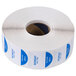 A roll of white Noble Products labels with blue and black text for each day of the week.