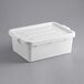A white polypropylene container with lid.