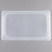 A translucent polypropylene lid on a plastic container.