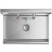 A Regency stainless steel utility sink with a wall mounted faucet.