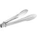 Choice 7" Heavy-Duty Stainless Steel Utility Tongs with silver handles.
