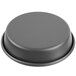 A round black Chicago Metallic deep dish pizza pan with a grey surface.