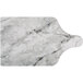 A white and grey marble and wood Enjay charcuterie board with a handle.