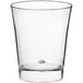 A clear Choice plastic shot glass with a small bottom.