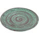 An Elite Global Solutions green and brown swirly melamine plate.