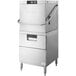 A stainless steel Hobart double level door-style dishwasher with two drawers.