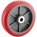 A Lavex 8" Polyurethane wheel with a red and grey wheel and a gray rim.