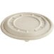 A white fiber lid with a circular design.