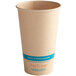 A World Centric paper cold cup with a blue label reading "NoTree"
