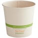 A white World Centric paper food cup with green and white text.