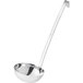 A stainless steel Choice two-piece ladle with a long handle and silver bowl.
