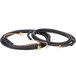 A black and gold cable with two hoses.