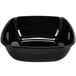 A black square Sabert Catering Bowl with a lid.