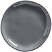 An American Metalcraft Crave grey melamine plate with a reflection.