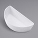 An American Metalcraft white half round tub with curved edges.