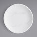 An American Metalcraft white melamine coupe plate with a marble pattern.