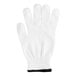 A white Choice Level A6 cut-resistant glove with black trim.