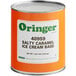A #10 can of Oringer salt caramel ice cream base with an orange label.