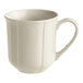 An Acopa Condesa warm gray porcelain mug with a handle.