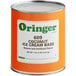 An orange can of Oringer Coconut Hard Serve Ice Cream Base.