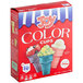 A box of 18 JOY flat bottom cake cones in assorted colors.