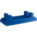 A blue plastic MasonWays Dunnage Rack with a slotted top.