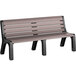 A MasonWays Malibu-style bench with brown plastic seating and black legs.