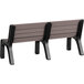A close-up of a MasonWays brown plastic bench with black legs.