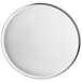 An 18" round aluminum tray with a silver rim.