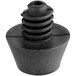 A black plastic screw with a black plastic cap used to attach rubber feet to Avantco VB200 series vertical broilers.