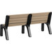 A MasonWays Cedar Malibu-Style bench with black legs.