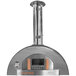 A stainless steel WPPO Karma wood fire pizza oven on a counter.