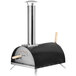 A black and silver WPPO Le Peppe outdoor pizza oven.