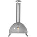 A WPPO stainless steel portable wood fire pizza oven with a tall chimney.